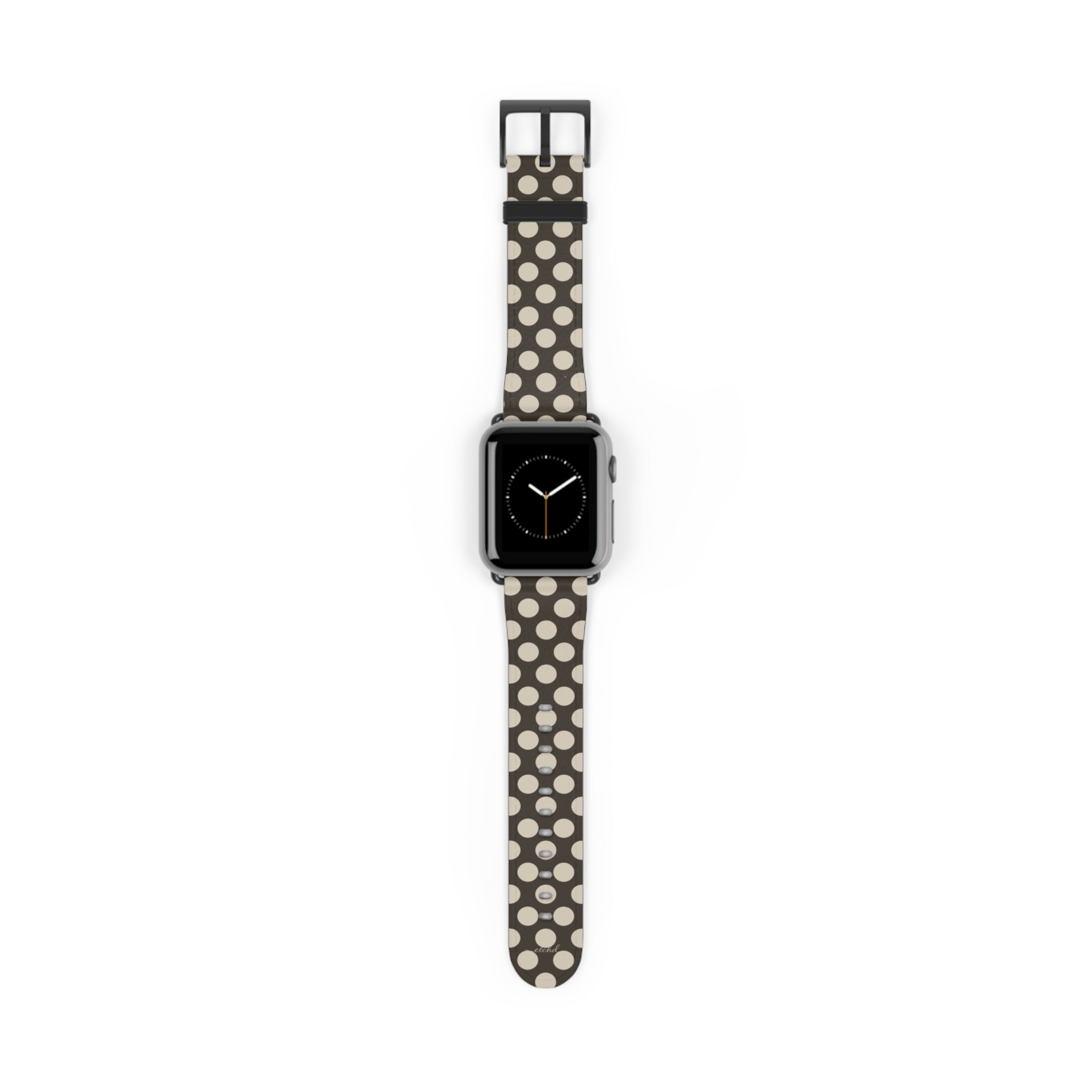 Cream & Brown Polka Dot Smartwatch Strap by etchd