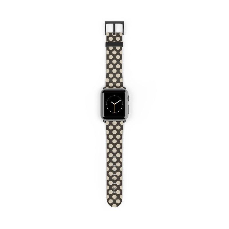 Cream & Brown Polka Dot Smartwatch Strap-zoom-