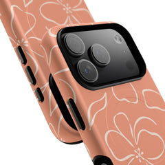 Coral & Cream Floral Magnetic Phone Case by etchd, view 100