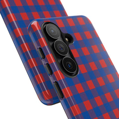 Cobalt & Poppy Gingham Phone Case by etchd, view 209
