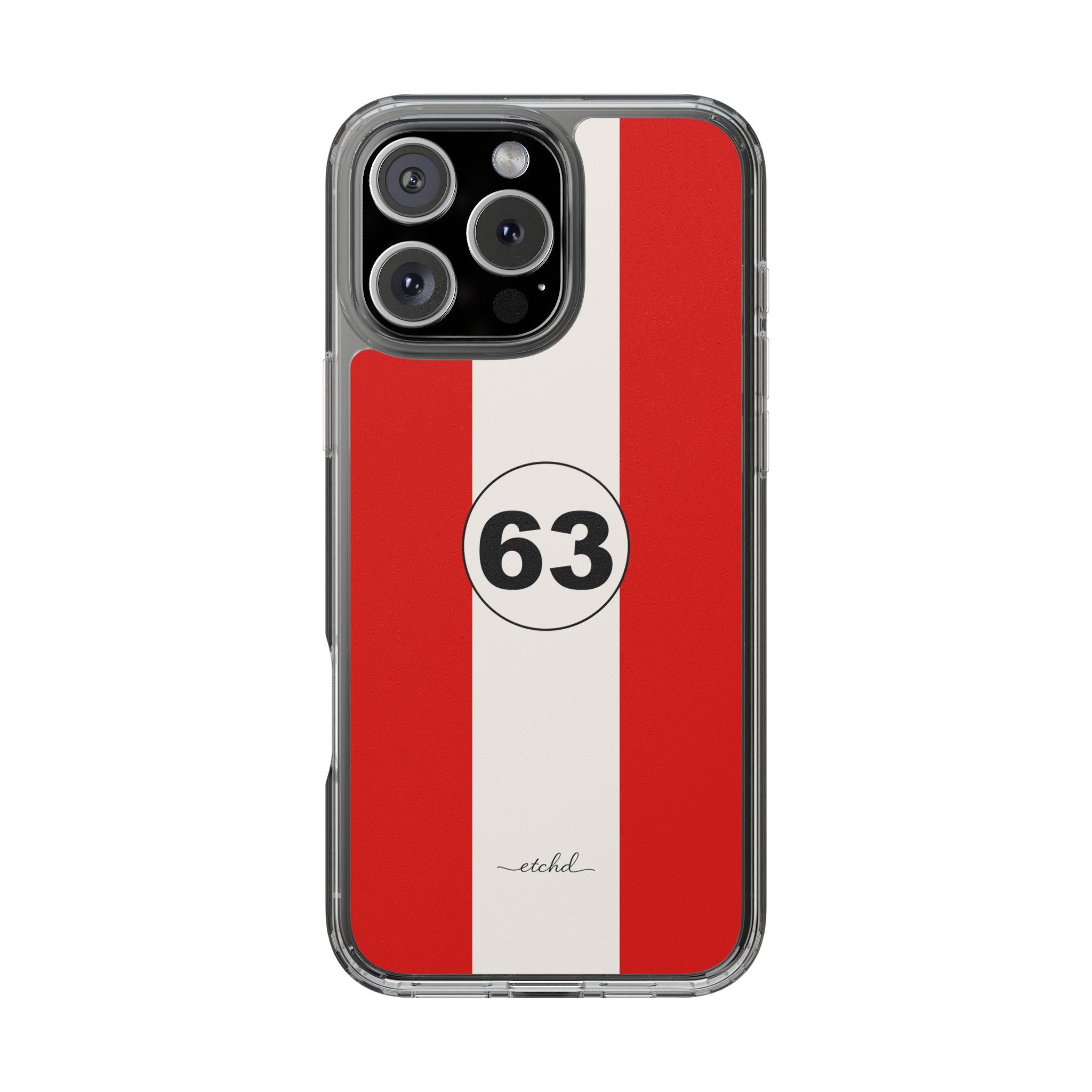 Monza Red Clear Phone Case by etchd