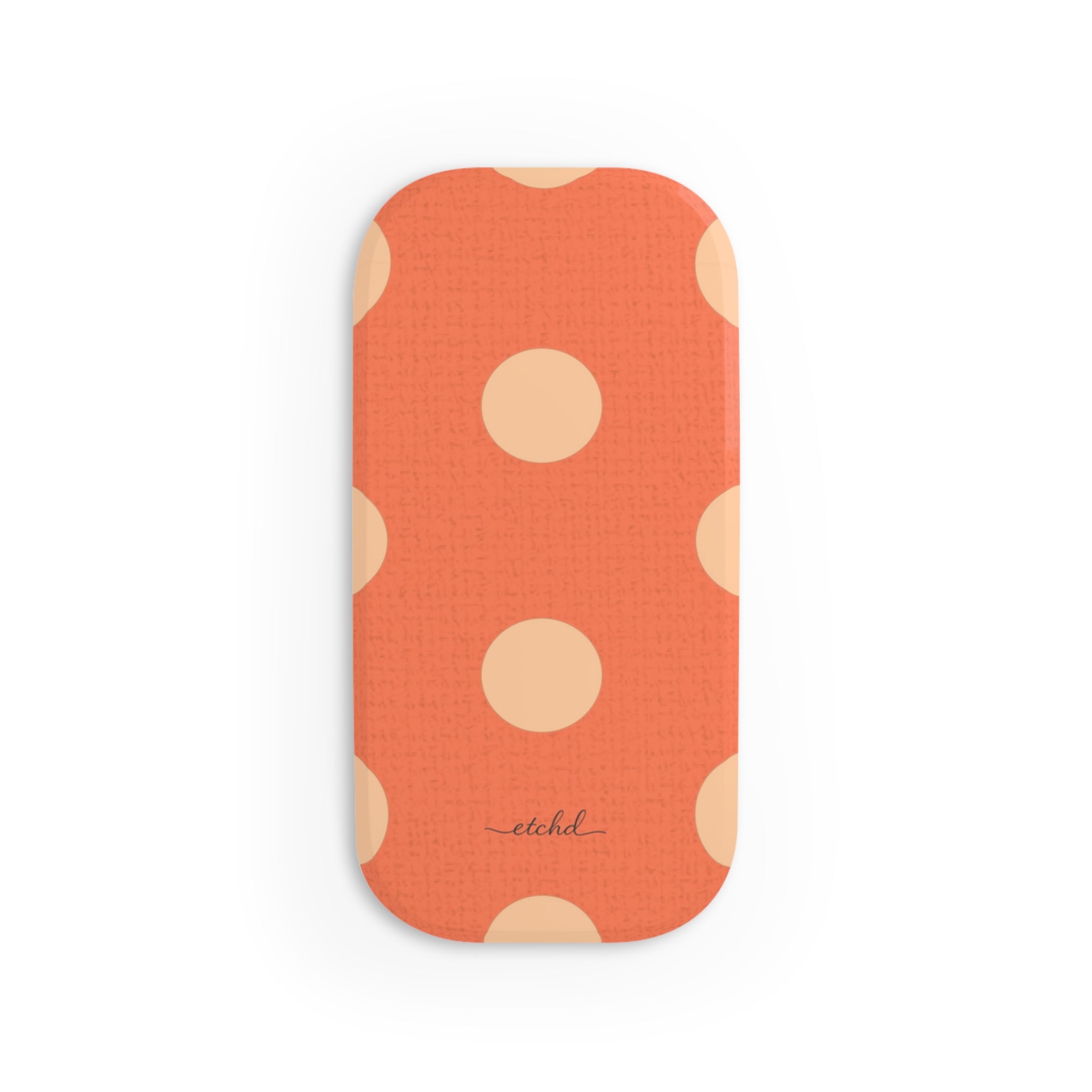 Peach & Coral Polka Dot Click-On Phone Grip by etchd, view 2