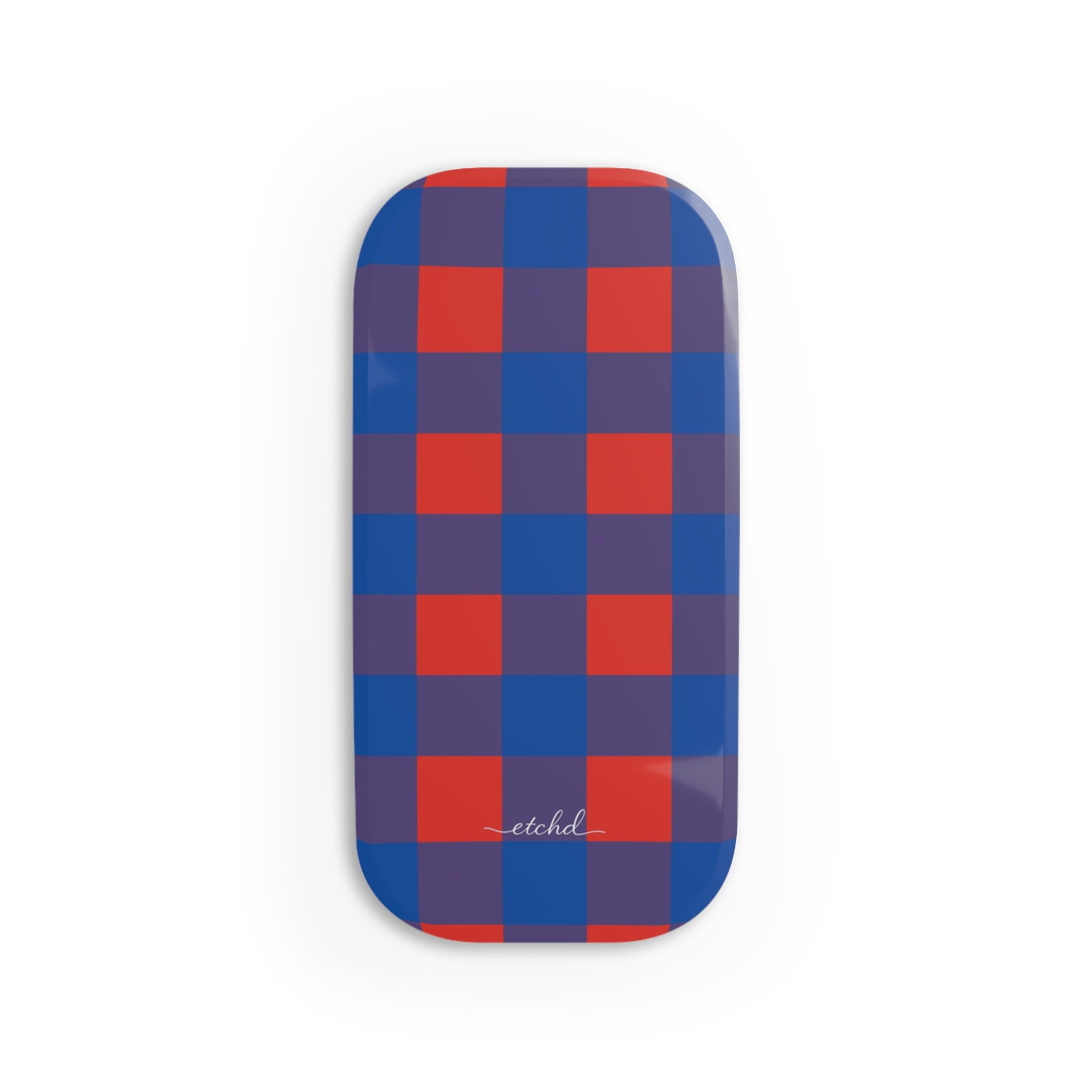 Cobalt & Poppy Gingham Click-On Phone Grip by etchd