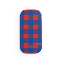 Cobalt & Poppy Gingham Click-On Phone Grip by etchd