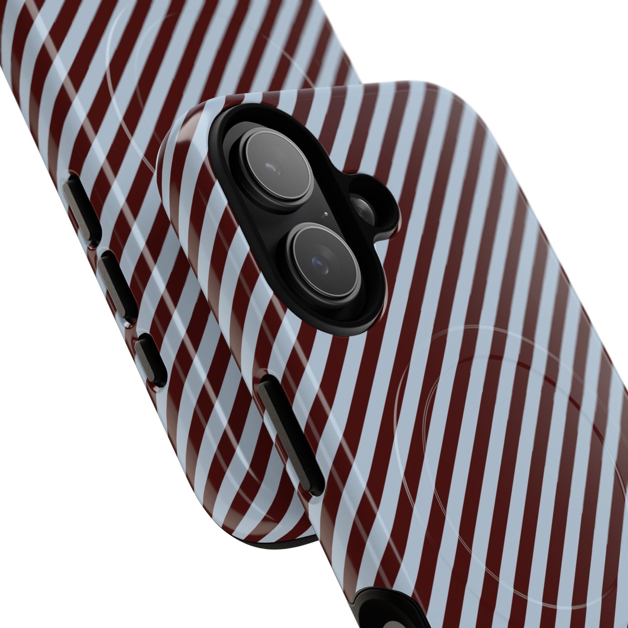 Blue & Cherry Striped Diagonal Magnetic Phone Case by etchd, view 87
