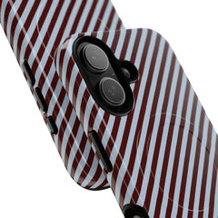 Blue & Cherry Striped Diagonal Magnetic Phone Case by etchd, view 87