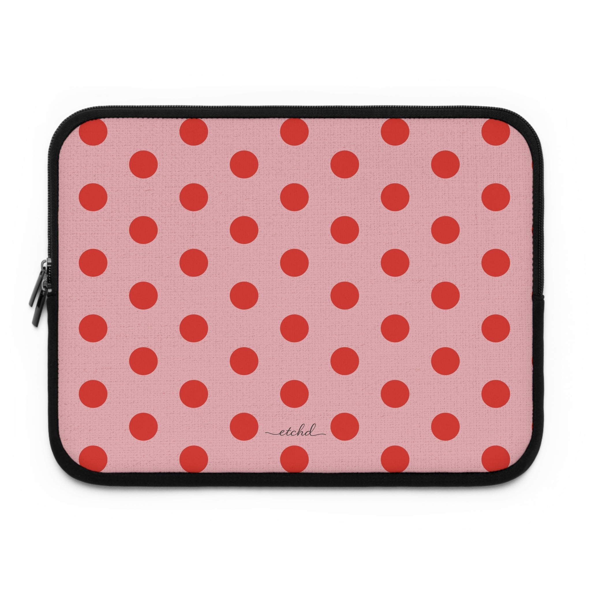 Poppy And Blush Polka Dot Laptop Sleeve by etchd