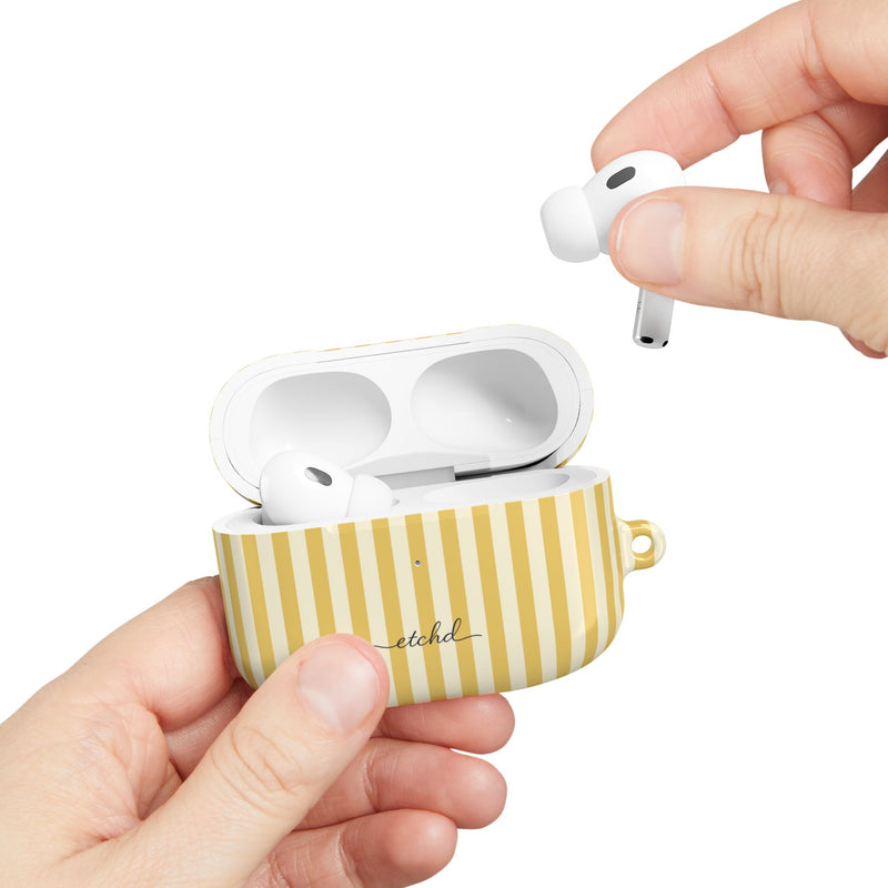 Butter & Cream Striped AirPod Case by etchd, view 11