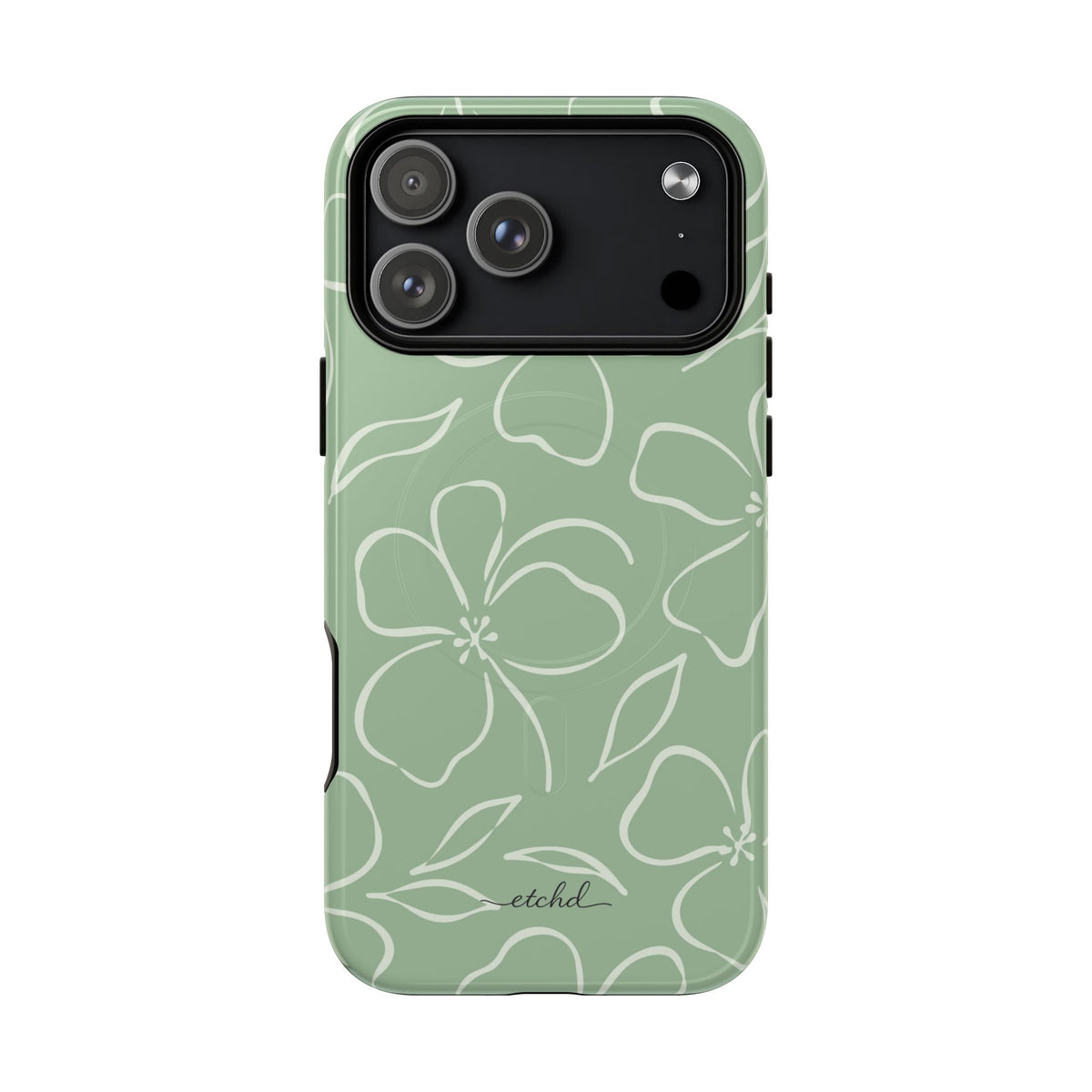 Sage & Cream Floral Magnetic Phone Case by etchd, view 10