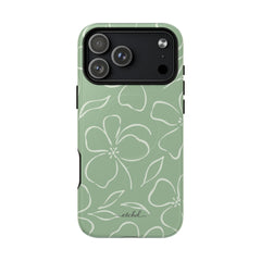Sage & Cream Floral Magnetic Phone Case by etchd, view 10