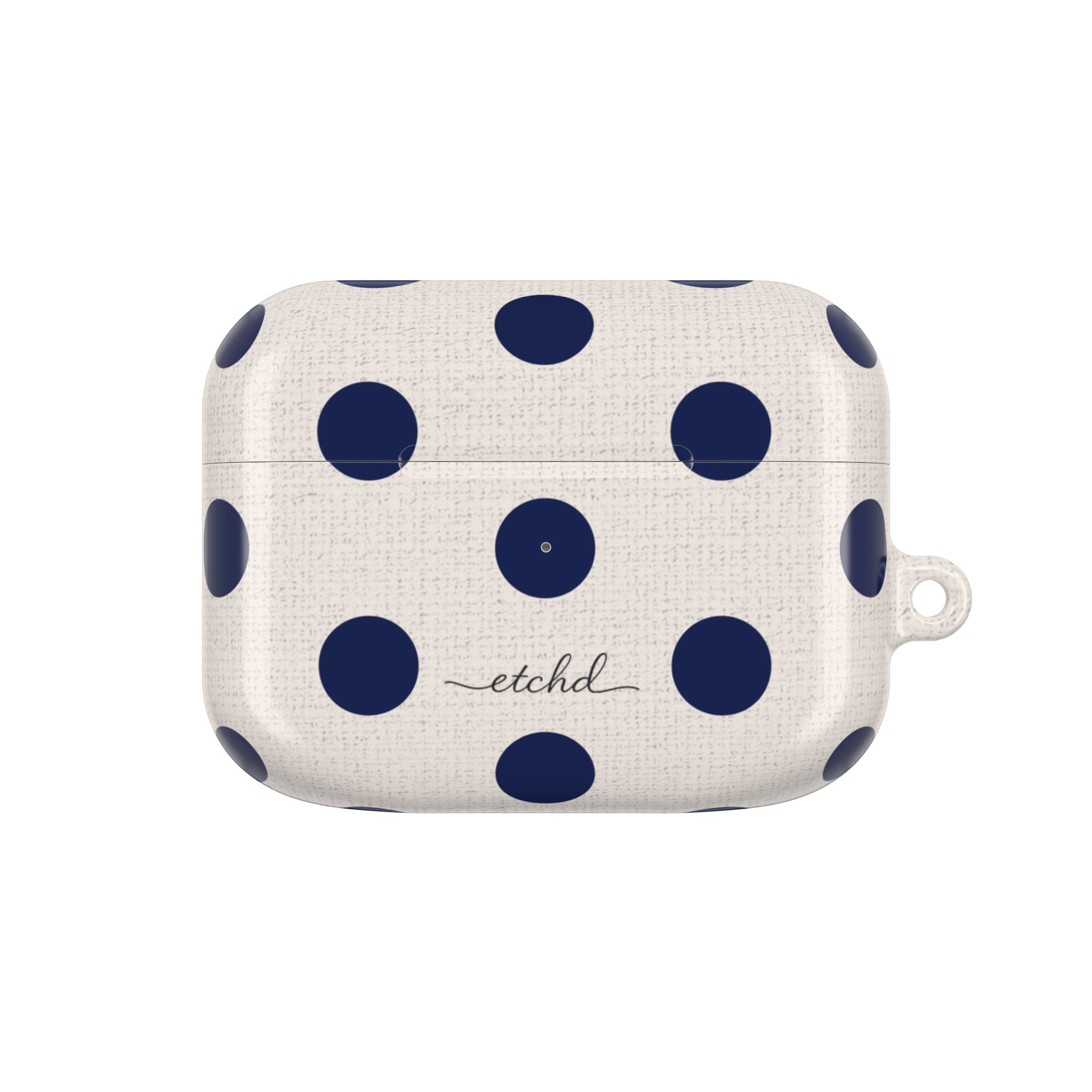 Navy & Cream Polka Dot AirPod Case by etchd