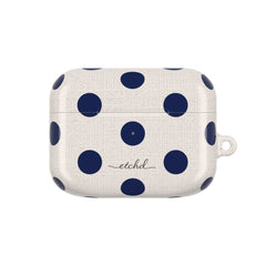 Navy & Cream Polka Dot AirPod Case by etchd