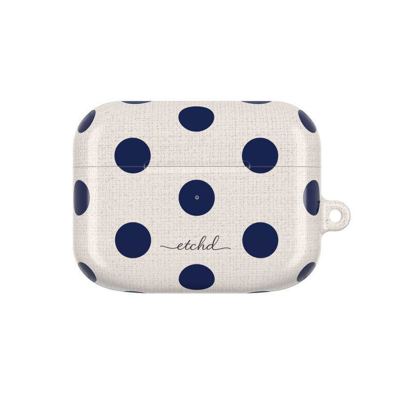 Navy & Cream Polka Dot AirPod Case by etchd