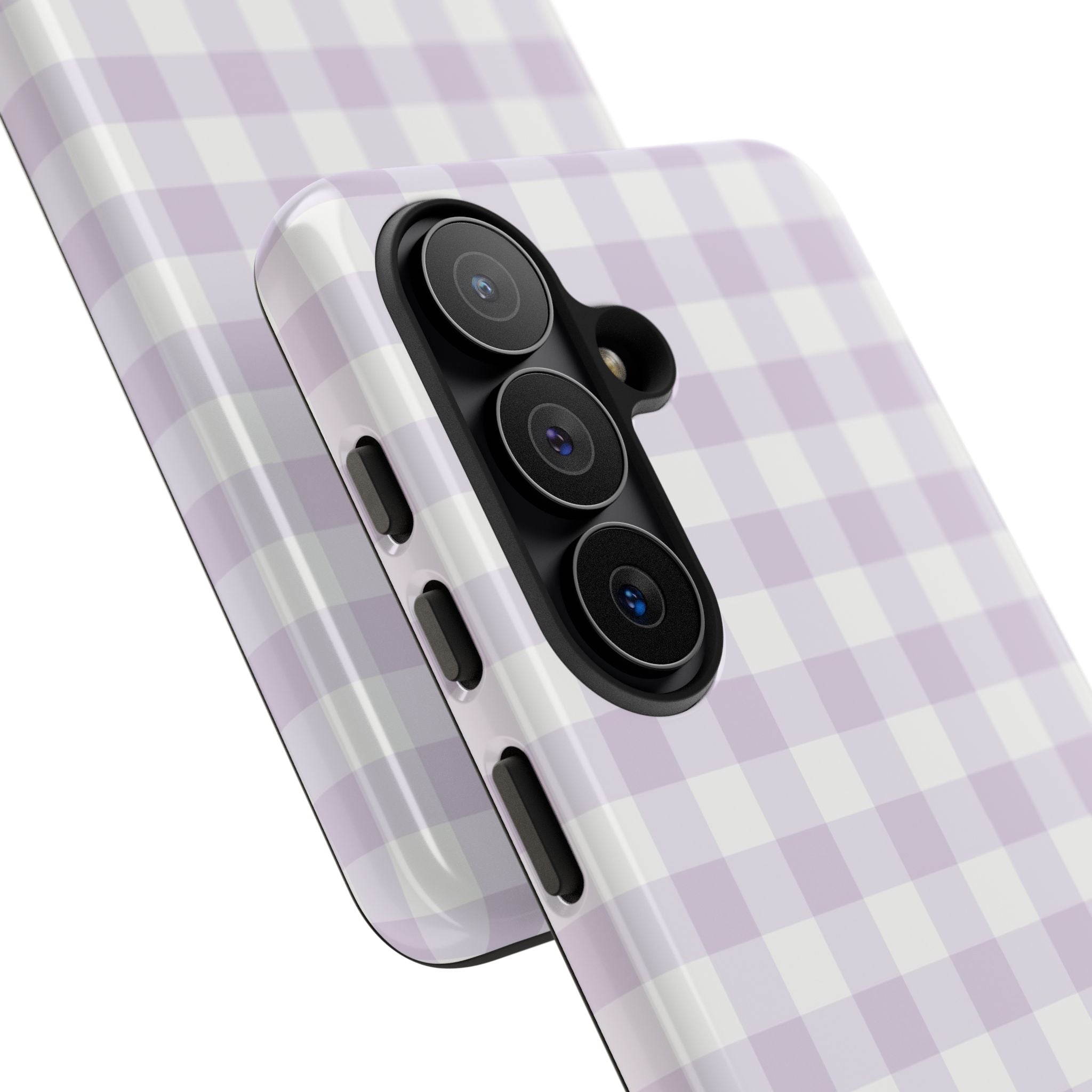 Lilac & White Gingham Phone Case by etchd, view 209