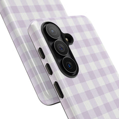 Lilac & White Gingham Phone Case by etchd, view 209