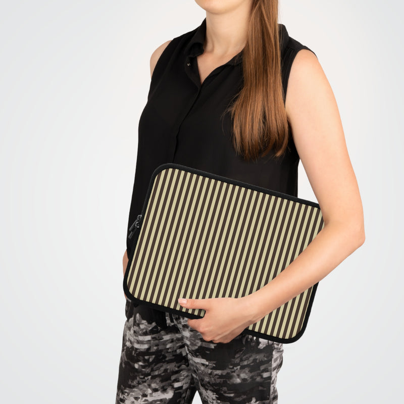 Butter Yellow And Brown Laptop Sleeve-zoom-