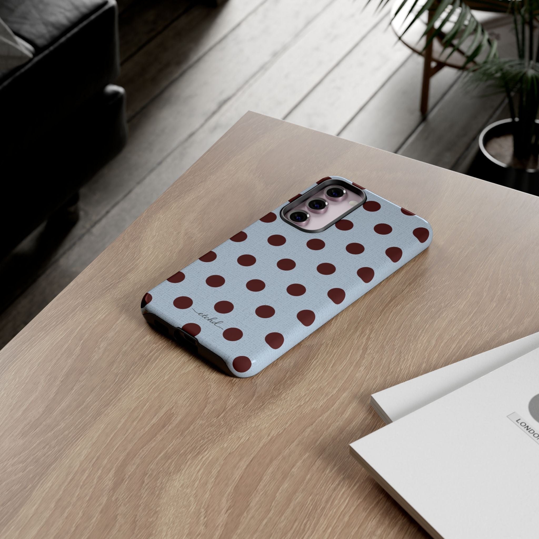 Blue & Cherry Polka Dot Phone Case by etchd, view 38