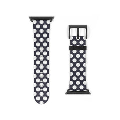 White & Navy Polka Dot Smartwatch Strap by etchd, view 9