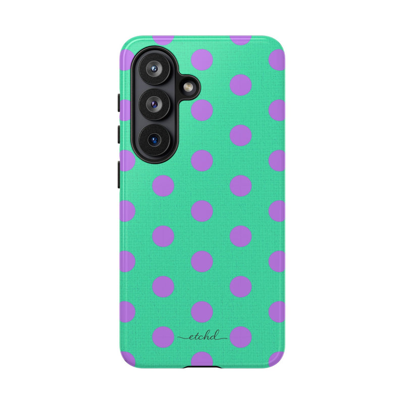 Lilac And Hypermint Polka Dot Phone Case by etchd, view 61