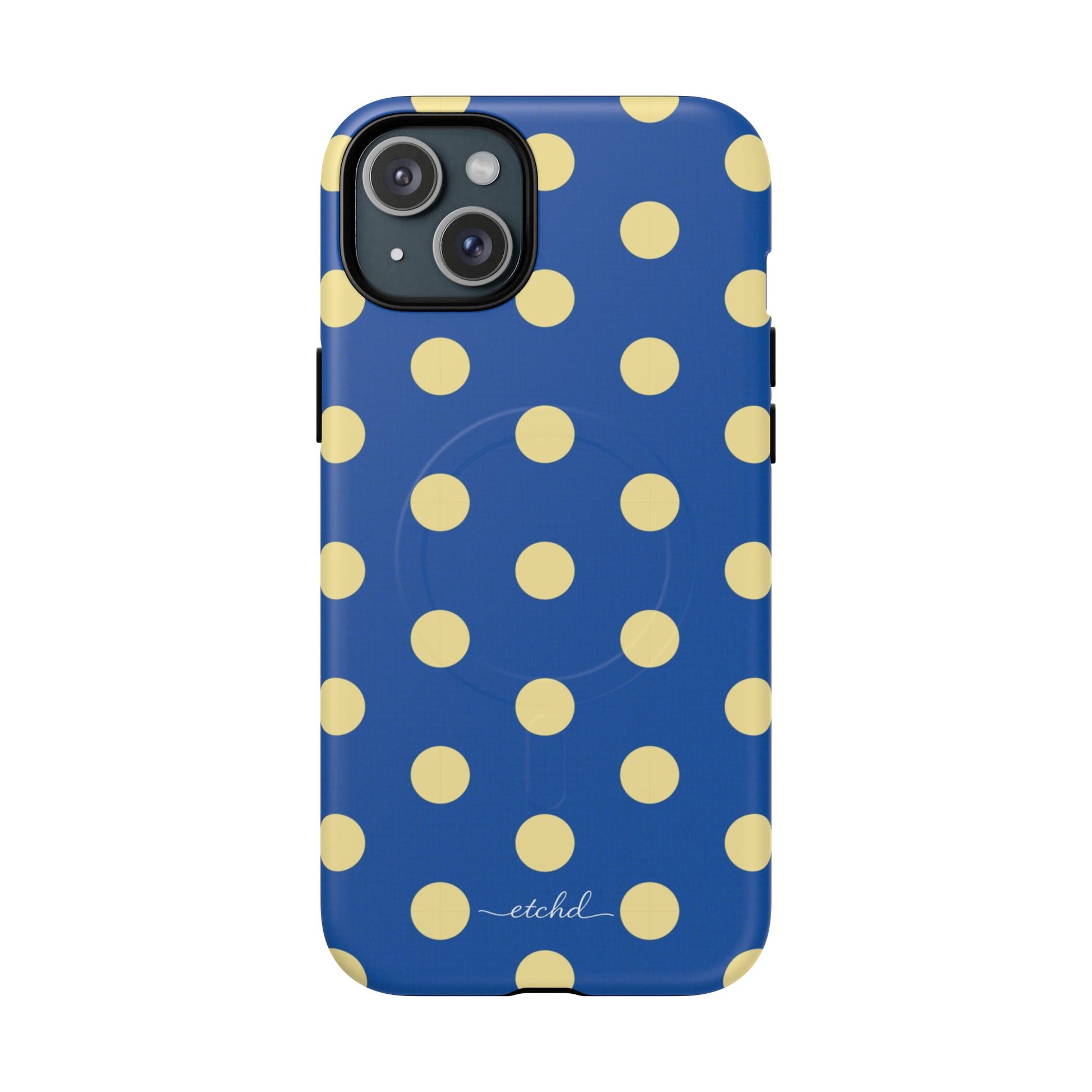Butter And Cobalt Polka Dot Magnetic Phone Case by etchd, view 11