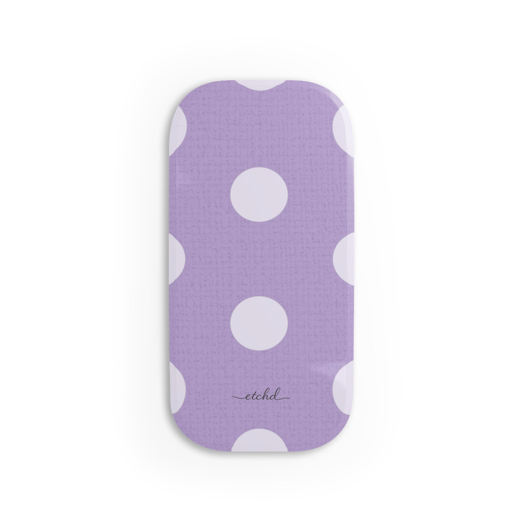 Cream & Lilac Polka Dot Click-On Phone Grip by etchd