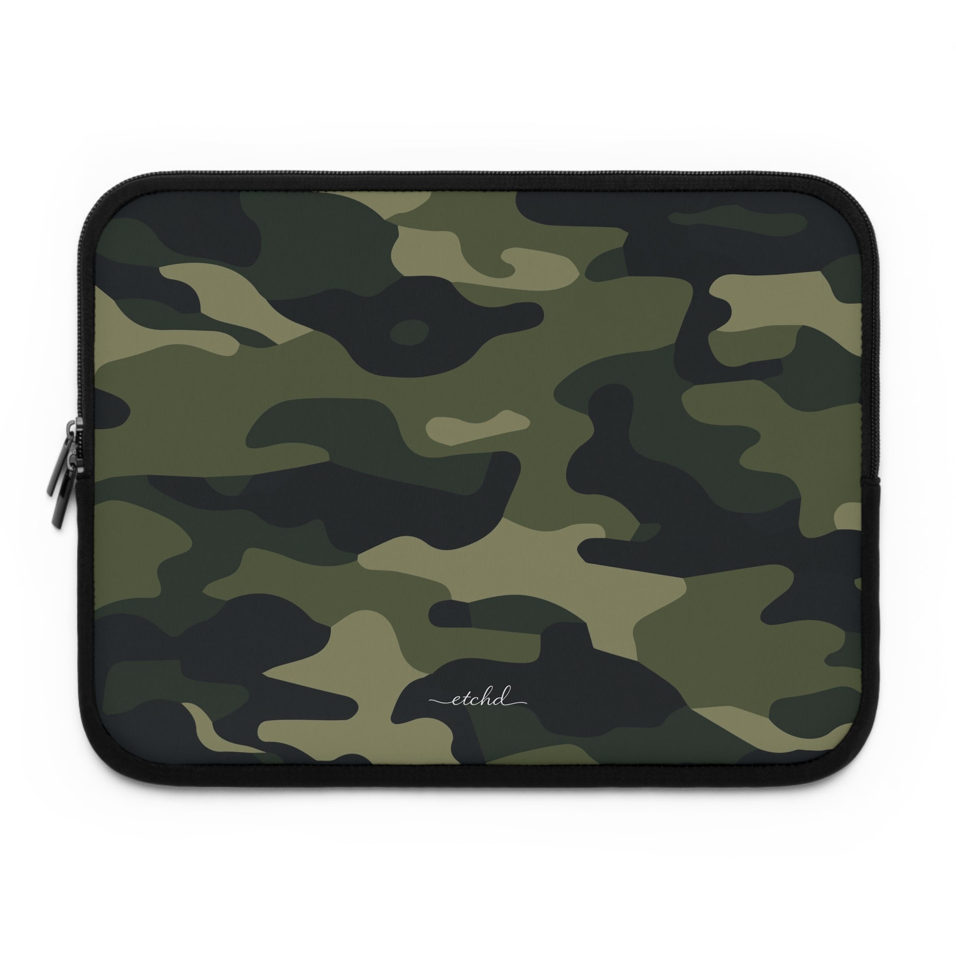 Green Camo Laptop Sleeve by etchd