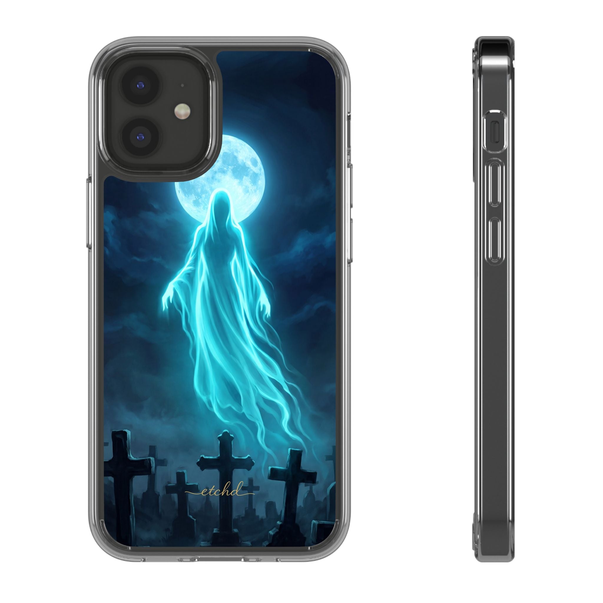 Veiled Spirit Clear Phone Case by etchd, view 2
