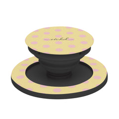 Pink And Butter Polka Dot Phone Grip And Stand by etchd, view 6