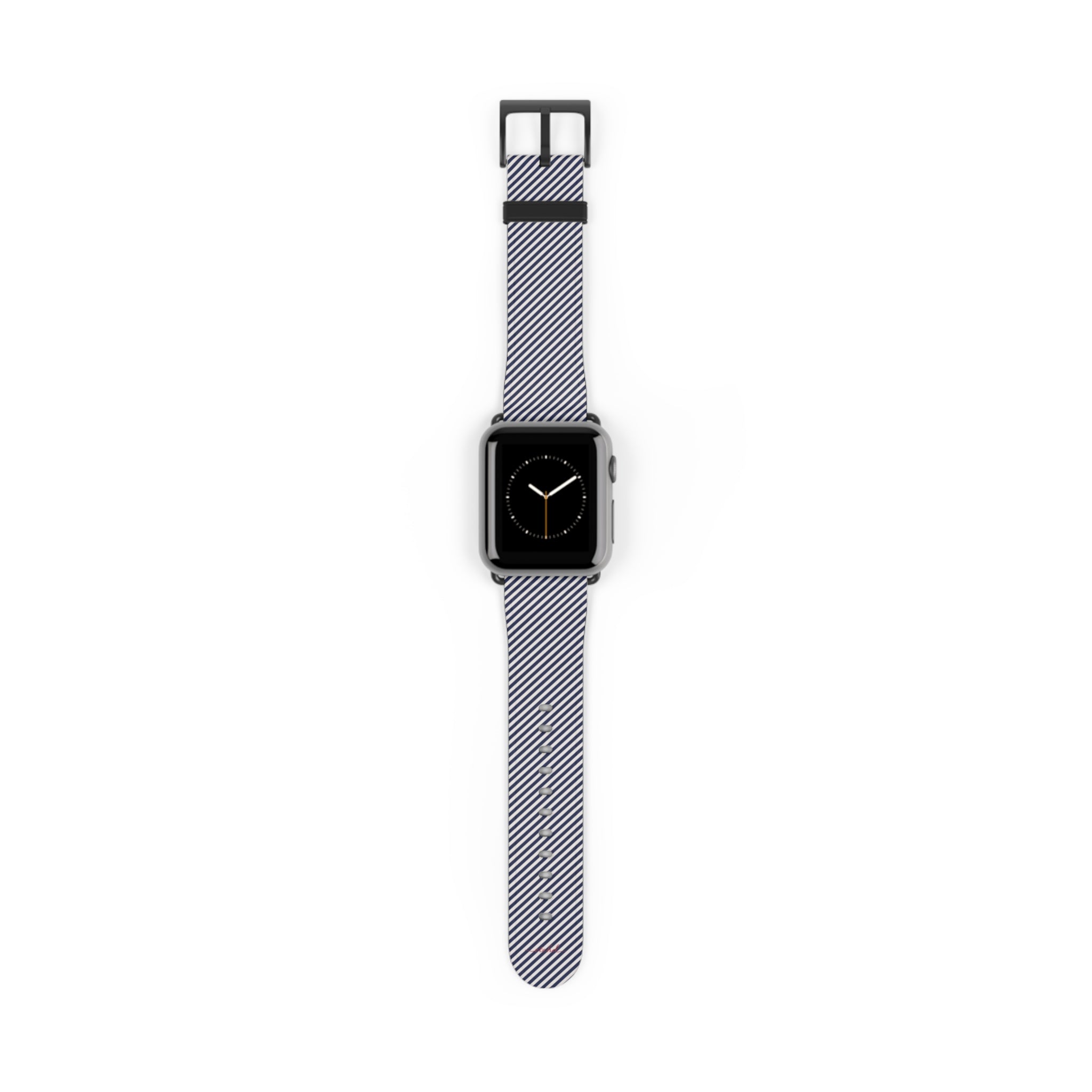 Navy & Cream Striped Diagonal Smartwatch Strap by etchd