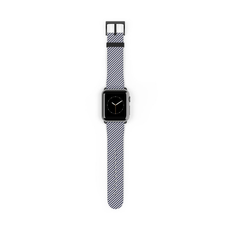 Navy & Cream Striped Diagonal Correa para smartwatch de etchd