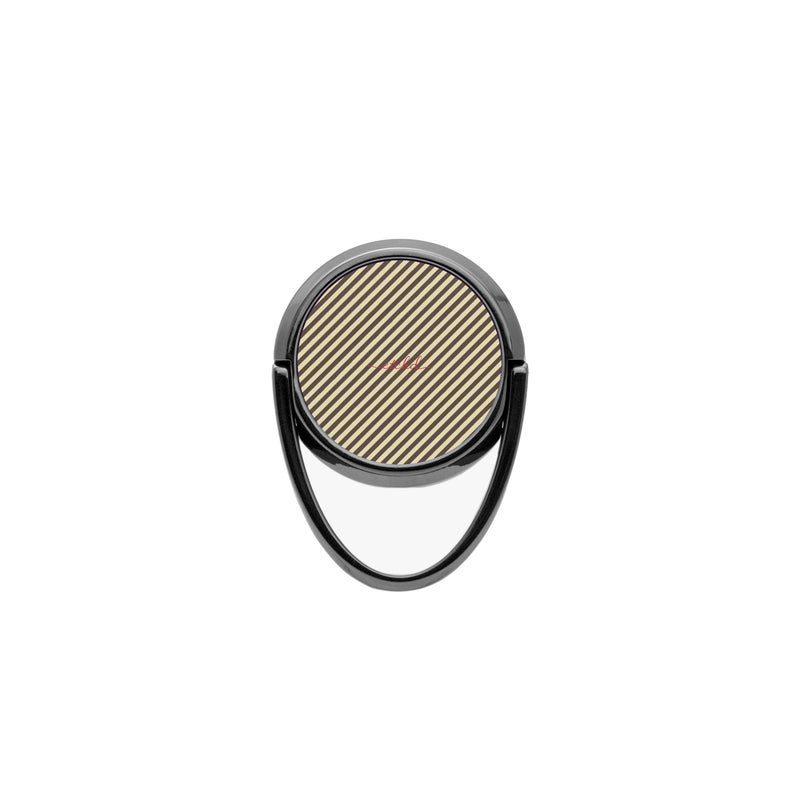 Butter Yellow And Brown Striped Diagonal Phone Ring Holder-zoom-