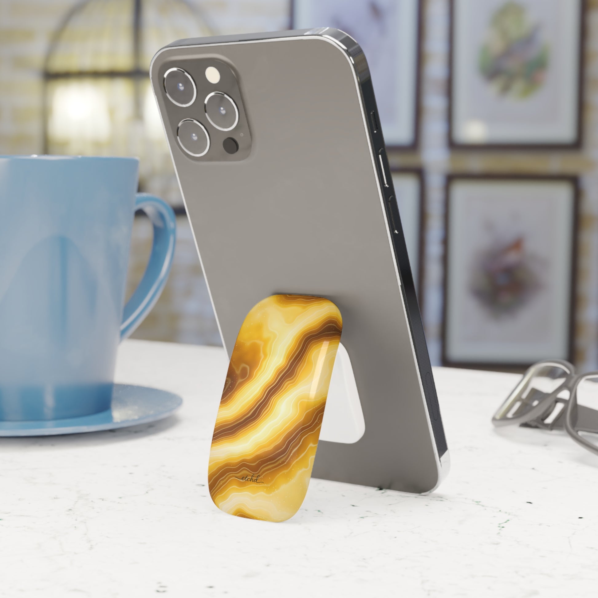 Citrine Click-On Phone Grip by etchd, view 3