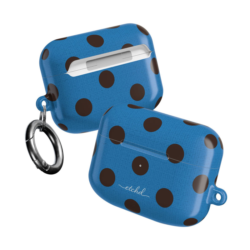 Espresso & Cerulean Polka Dot AirPod Case by etchd, view 10
