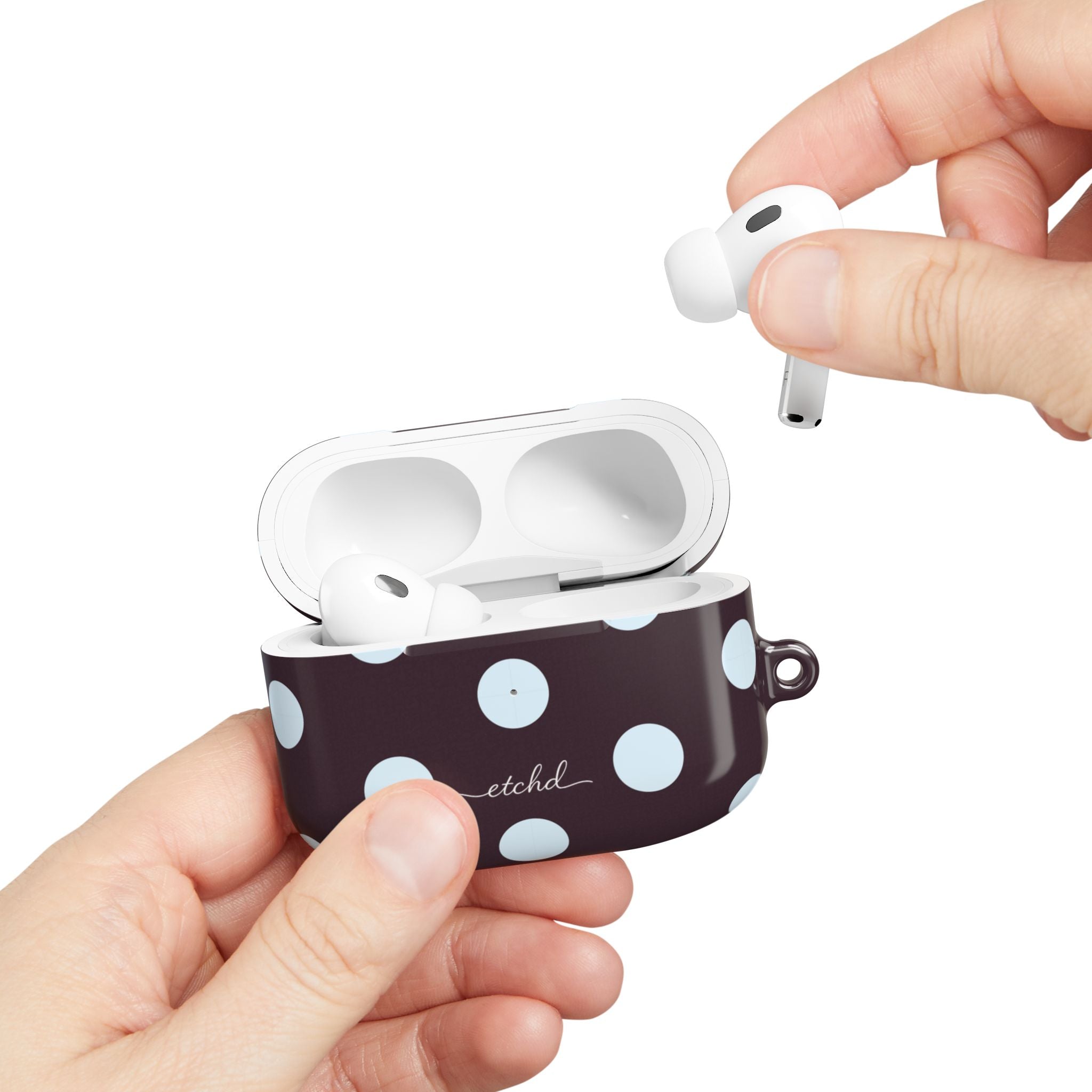 Blue & Plum Polka Dot AirPod Case by etchd, view 11