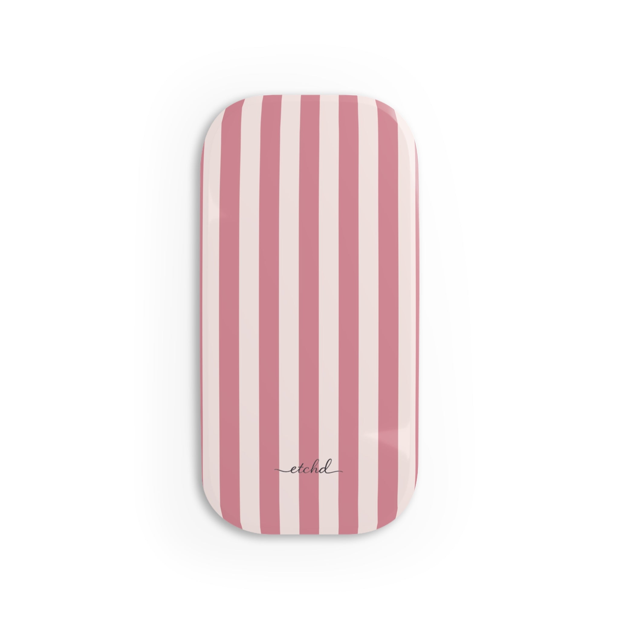Blush & Cream Striped Click-On Phone Grip by etchd