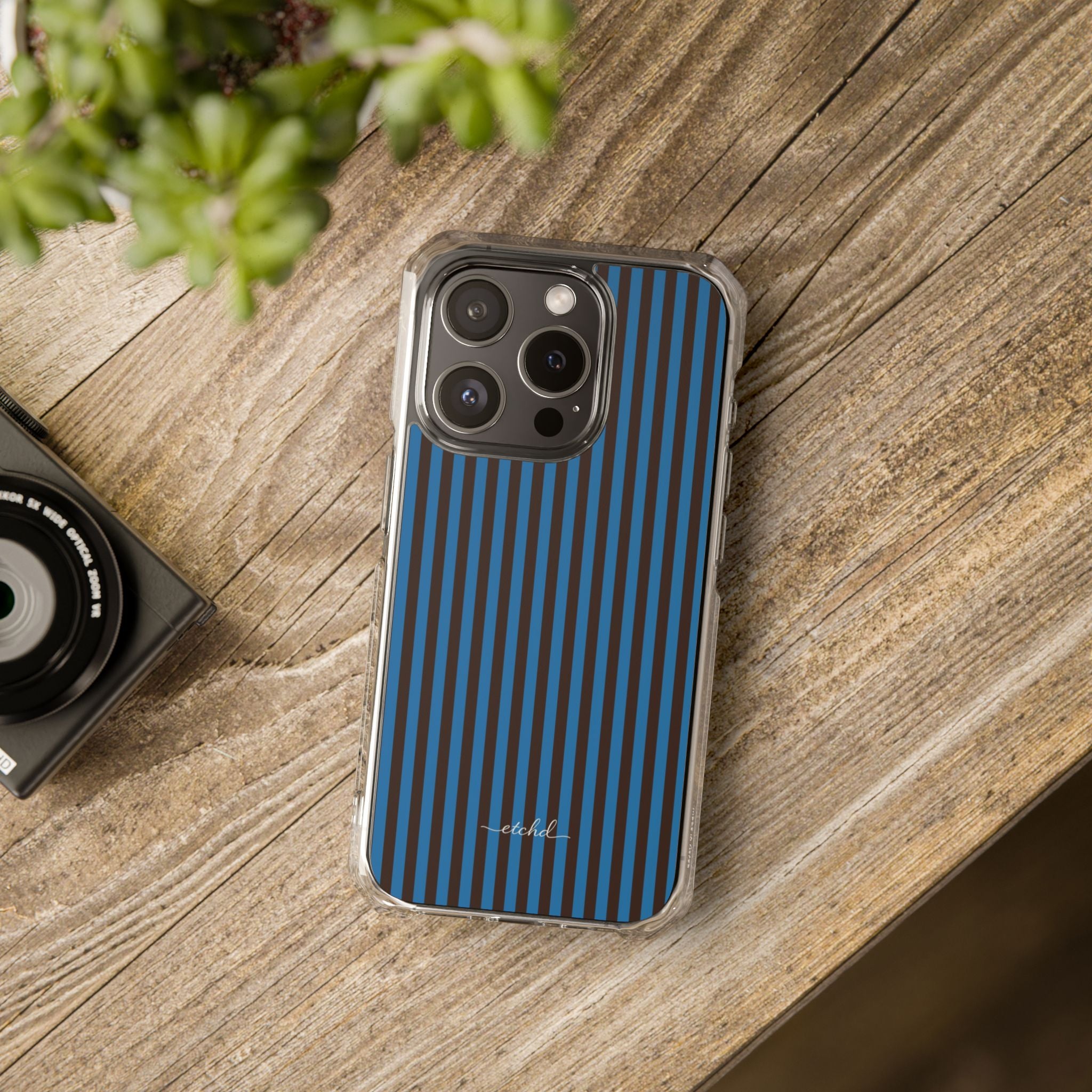 Espresso And Cerulean Clear Magnetic Phone Case by etchd, view 2