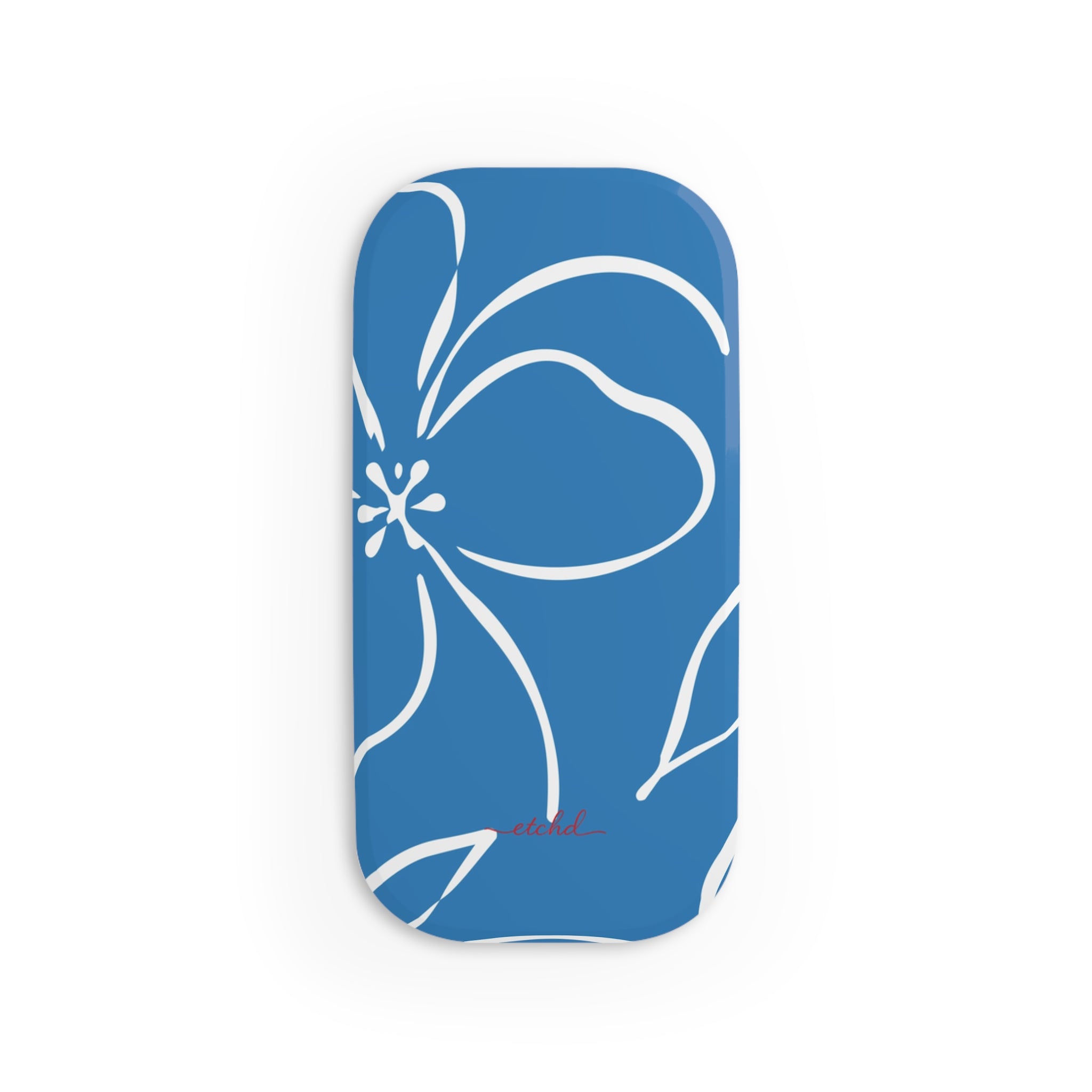 Cerulean & White Floral Anello clip per telefono di etchd, vista 2