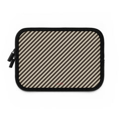 Cream & Brown Striped Diagonal Laptop Sleeve by etchd, view 2