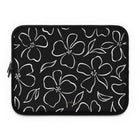 Black & White Floral Laptop Sleeve