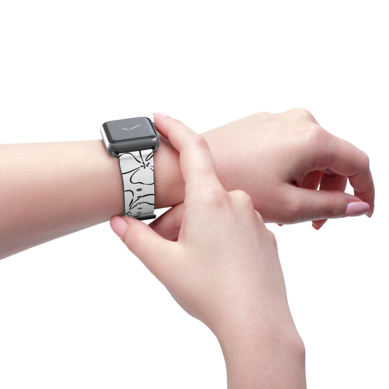 White & Black Floral Smartwatch Strap by etchd, view 11