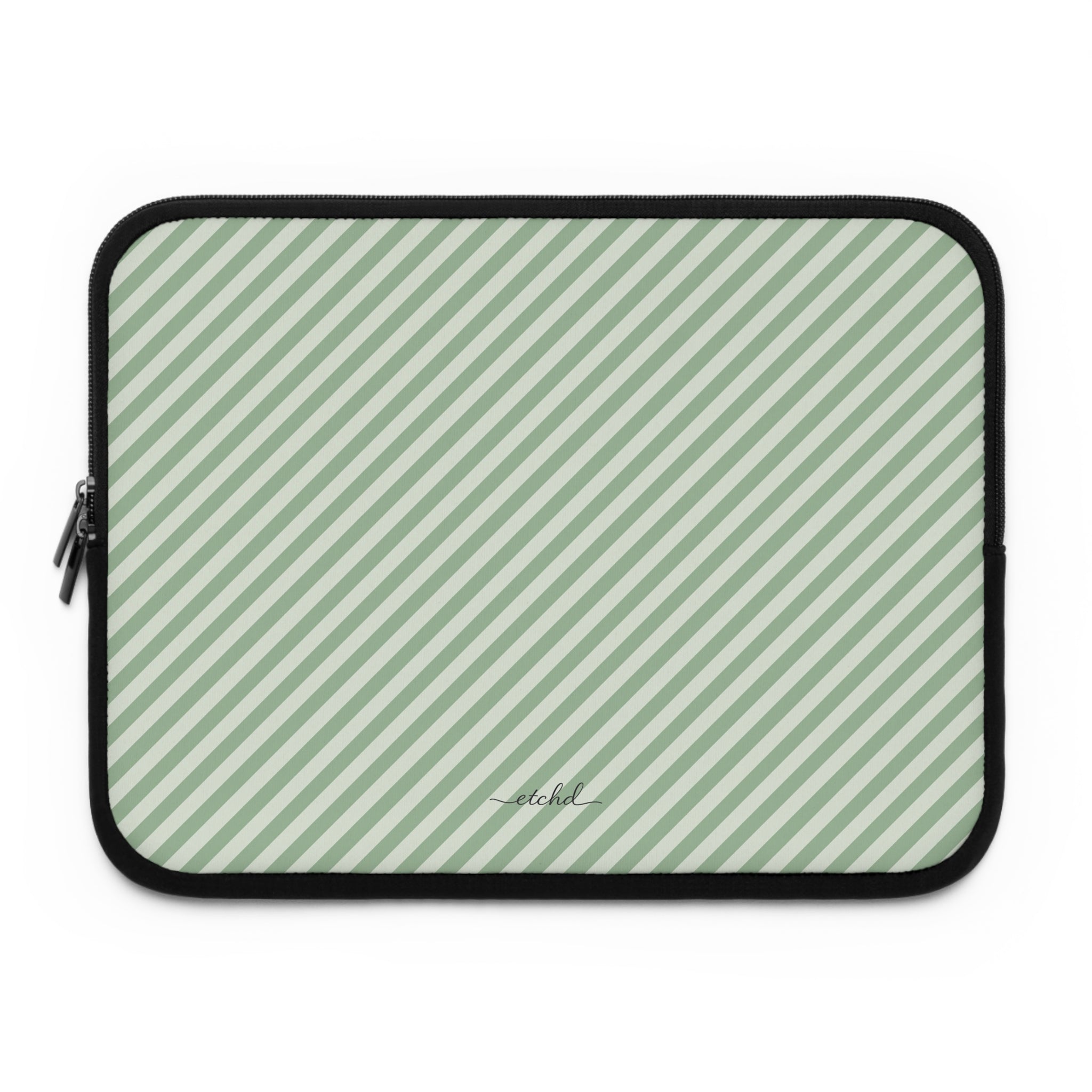 Sage & Cream Striped Diagonal Custodia per laptop di etchd
