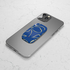 Cobalt & Butter Floral Click-On Phone Grip by etchd, view 5
