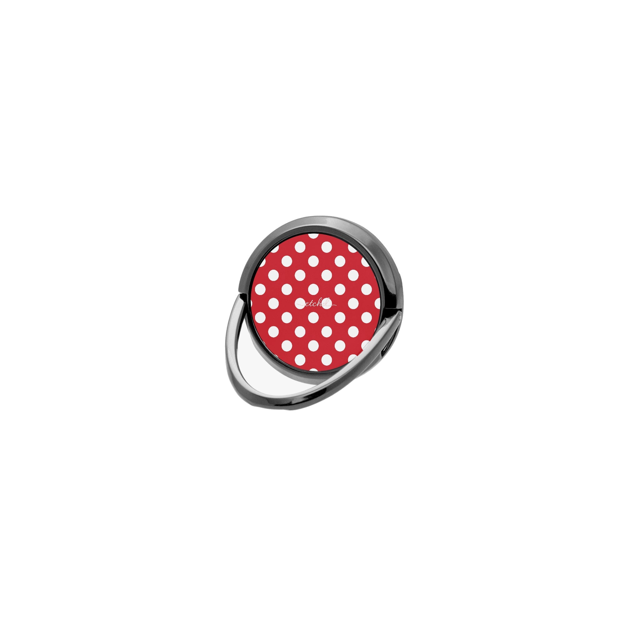 Classic Red Polka Dot Phone Ring Holder by etchd