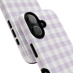 Lilac & White Gingham Magnetic Phone Case by etchd, view 87