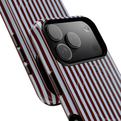 Blue & Cherry Striped Magnetic Phone Case by etchd, view 99