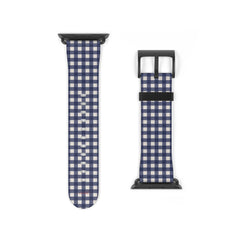 Navy & Cream Gingham Smartwatch Strap by etchd, view 9