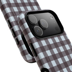 Blue & Plum Gingham Magnetic Phone Case by etchd, view 100