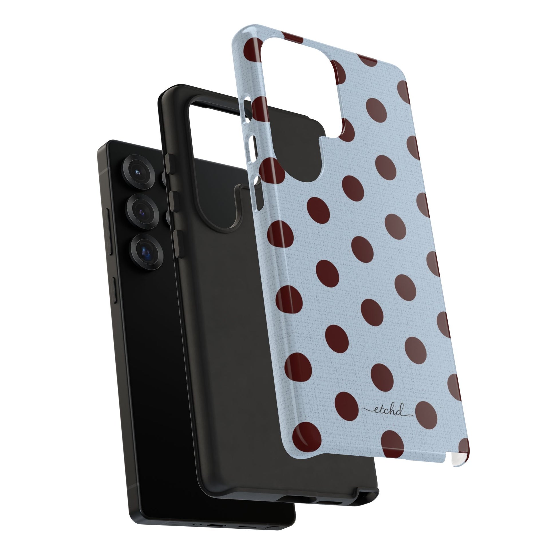 Blue & Cherry Polka Dot Phone Case by etchd, view 39