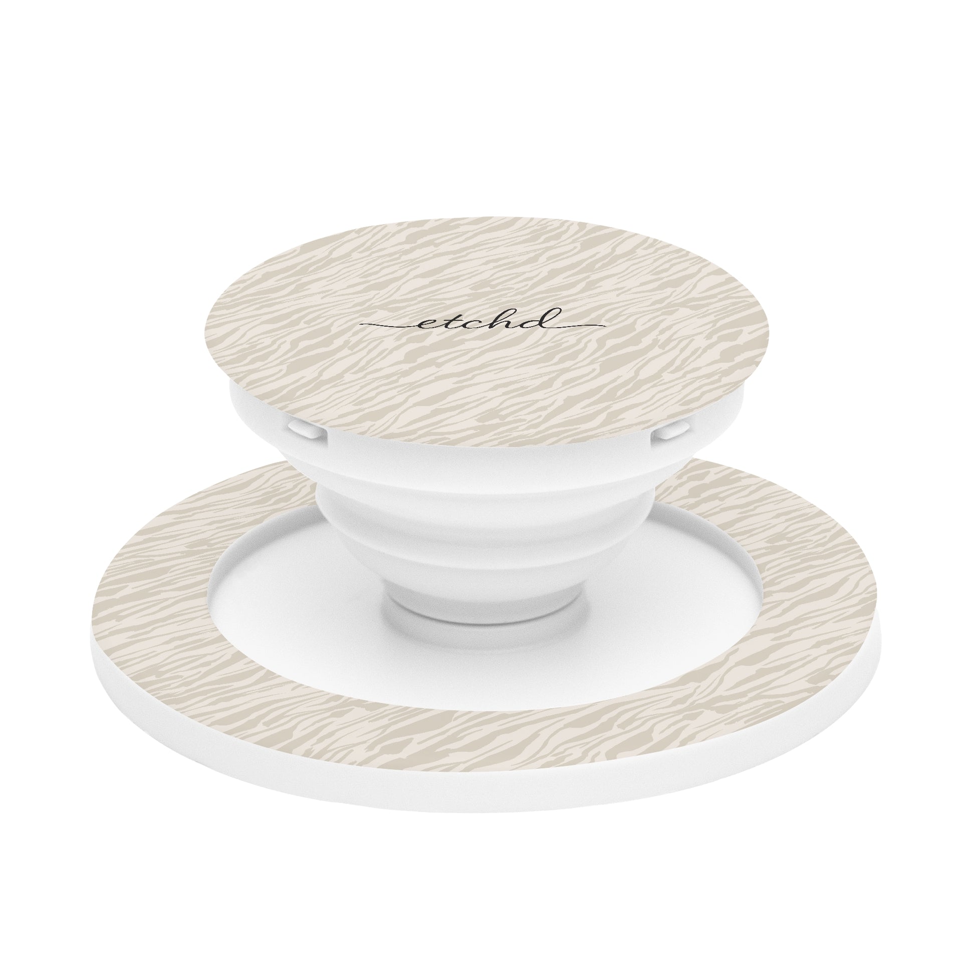 Beige Zebra Phone Grip And Stand by etchd