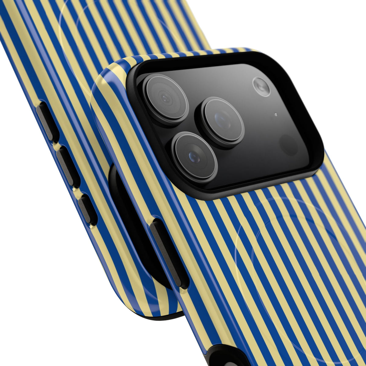 Cobalt & Butter Striped Magnetic Phone Case by etchd, view 99